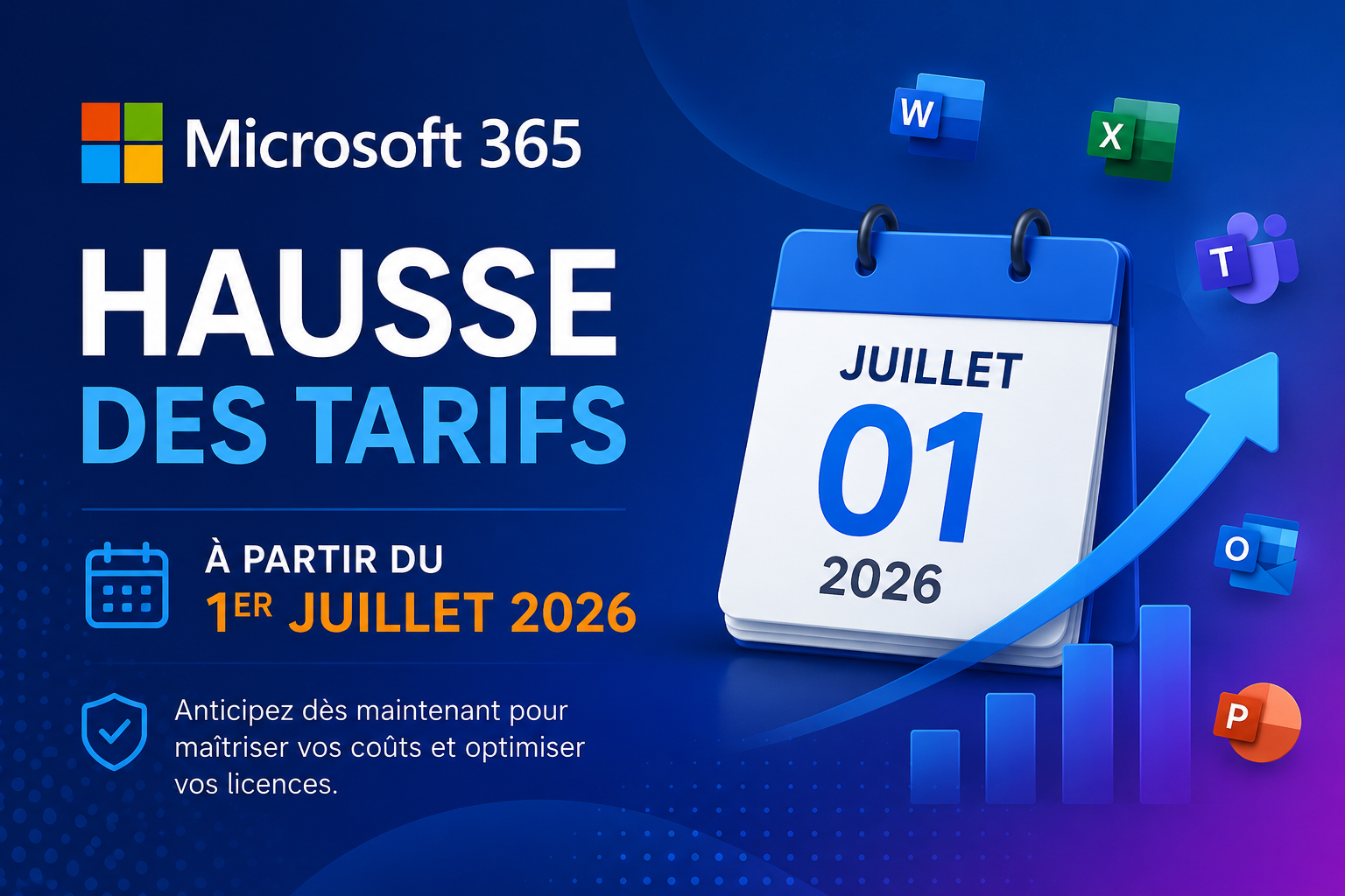 Microsoft 365 : augmentation des tarifs au 1er juillet 2026